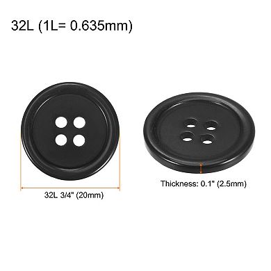 Sewing Buttons Resin Round Flat 4-Hole Craft Buttons for Sewing Clothing and DIY