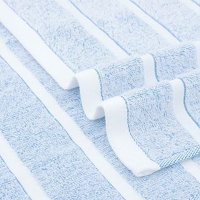 Striped Cotton Bathroom Hand Towels, 13" x 29" Absorbent Soft Hand Towel 4 Pack