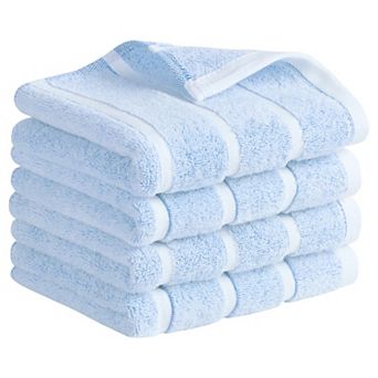 Striped Cotton Bathroom Hand Towels, 13" x 29" Absorbent Soft Hand Towel 4 Pack