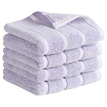 Striped Cotton Bathroom Hand Towels, 13" x 29" Absorbent Soft Hand Towel 4 Pack