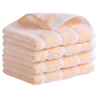 Striped Cotton Bathroom Hand Towels, 13" x 29" Absorbent Soft Hand Towel 4 Pack
