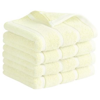 Striped Cotton Bathroom Hand Towels, 13" x 29" Absorbent Soft Hand Towel 4 Pack
