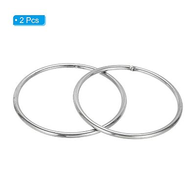 4" Metal O Rings, 2 Pcs O-Ring Heavy Smooth Round Rings for Macrame, DIY Craft, Keychain, Dog Leash