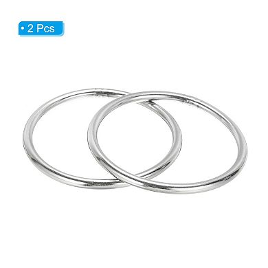 5" Metal O Rings, 2 Pcs O-Ring Heavy Smooth Round Rings for Macrame, DIY Craft, Keychain, Dog Leash