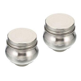 2" x 2" Palette Cups, 2 Pack Paint Pot Container Cup with Lid and Clip Stainless Steel Silver
