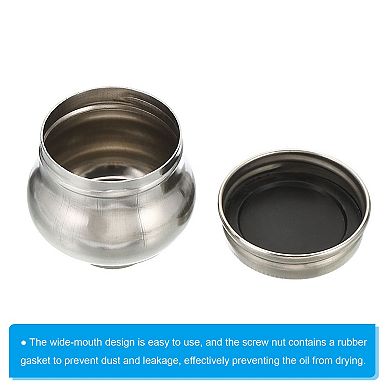 2" x 2" Palette Cups, 2 Pack Paint Pot Container Cup with Lid and Clip Stainless Steel Silver