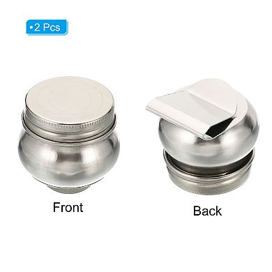 2" x 2" Palette Cups, 2 Pack Paint Pot Container Cup with Lid and Clip Stainless Steel Silver