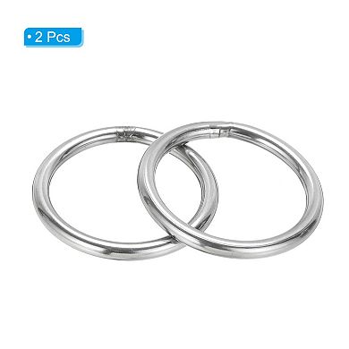 2.4" Metal O Ring, 2 Pcs O-Ring Heavy Smooth Round Rings for Macrame, DIY Craft, Keychain, Dog Leash