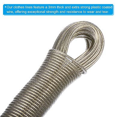 Coated Clothesline Extra Strong Steel Core Clothes Line Wire for Drying Clothes, Outside Hanging