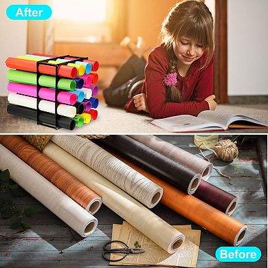 Vinyl Roll Storage Rack, Acrylic Vinyl Roll Holder for Up to 20-Holes, Vinyl Organization for Craft