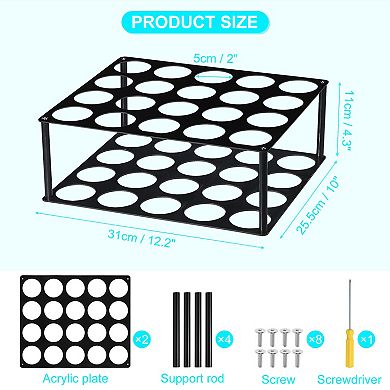 Vinyl Roll Storage Rack, Acrylic Vinyl Roll Holder for Up to 20-Holes, Vinyl Organization for Craft