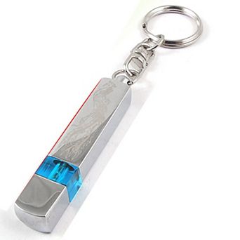 Anti-static Keychain Static remove Discharge Blue Silver Tone