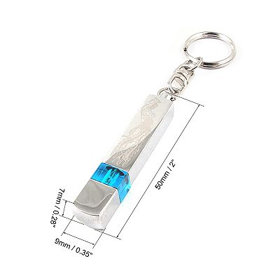 Anti-static Keychain Static remove Discharge Blue Silver Tone