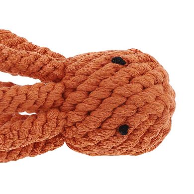 Puppy Teethings Chewer, Octopuses Shape Dog Chew Rope, Braided Cotton Teeth Cleaning Rope Orange