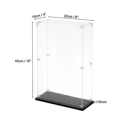 Acrylic Display Case, 4"x8"x16" Clear Display Box Assemble Dustproof Display Box Storage Organizer