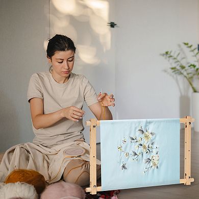 Needlepoint Embroidery Tapestry Scroll Frame, 21"x12" Beech Wood Cross Stitch Frame