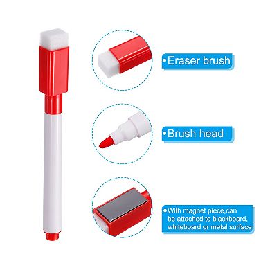 Dry Erase Marker Pens, 24Pcs Magnetic 8 Colors Ink Fine Point Low Odor Whiteboard with Eraser Cap