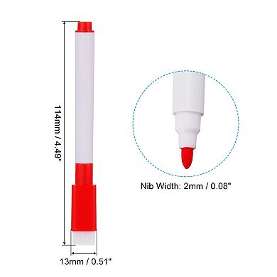 Dry Erase Marker Pens, 24Pcs Magnetic 8 Colors Ink Fine Point Low Odor Whiteboard with Eraser Cap