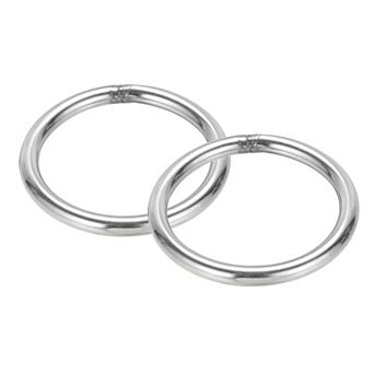 2" Metal O Rings, 2 pc O-Ring Heavy Smooth Round Rings for Macrame, DIY Craft, Keychain, Dog Leash