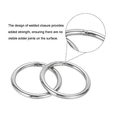 2" Metal O Rings, 2 Pcs O-Ring Heavy Smooth Round Rings for Macrame, DIY Craft, Keychain, Dog Leash
