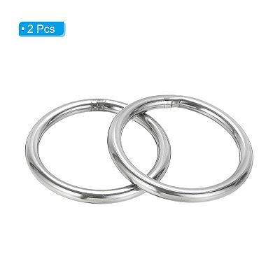 2" Metal O Rings, 2 Pcs O-Ring Heavy Smooth Round Rings for Macrame, DIY Craft, Keychain, Dog Leash