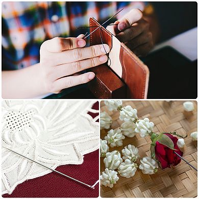 8PCS 6 Inch Upholstery Needle Large Eye Extra Long Stitching Needles Straight Hand Needles