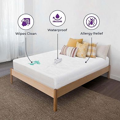 BLISSFORD Waterproof Mattress Protector Zippered, Plastic Mattress Cover Bed Essentials, 39x75