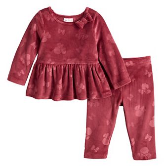 Baby Girl Jumping Beans® Disney Velour Peplum Top & Legging Set