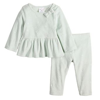 Baby Girl Jumping Beans® Disney Velour Peplum Top & Legging Set