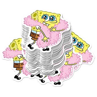 Spongebob Squarepants Feathered Boa Stickers Variety Pack