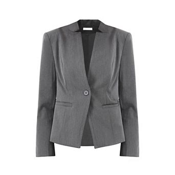 Women's Professional Blazer Collarless Formal Work Business Suit Jacket