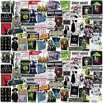 Assorted Beetlejuice Beetlejuice Vinyl Stickers 100 pk