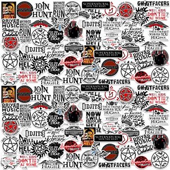 Assorted Supernatural Limited Color Vinyl Stickers 100 pk