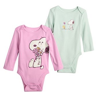Baby Jumping Beans® Peanuts Snoopy 2 pk Long Sleeve Bodysuit Set