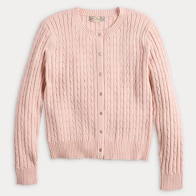 Juniors' Pink Republic Button-Front Sweater