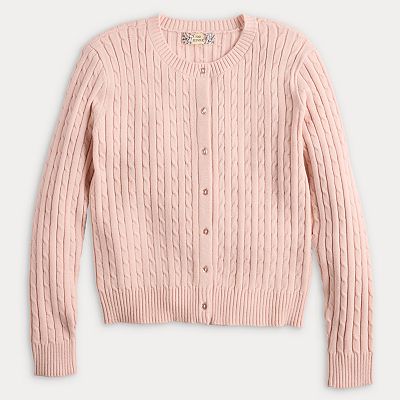 Juniors' Pink Republic Button-Front Sweater