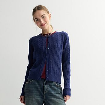 Juniors' Pink Republic Button-Front Sweater