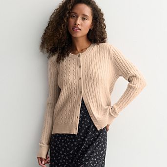 Juniors' Pink Republic Button-Front Sweater