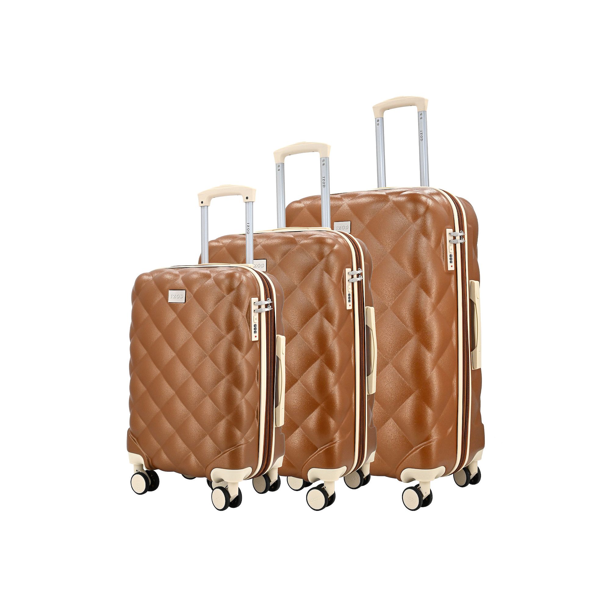 IZOD Fit 3-pc. Hardside Spinner Luggage Set, Brown