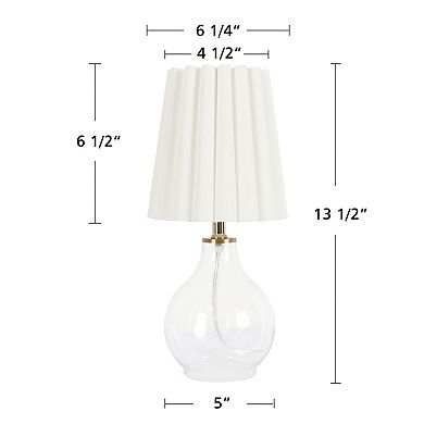 Glass Accent Lamp with Scalloped Design Shade