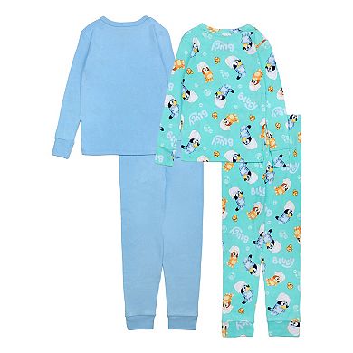 Girls 4-8 Bluey 4-Piece Pajama Top & Pajama Bottoms Set