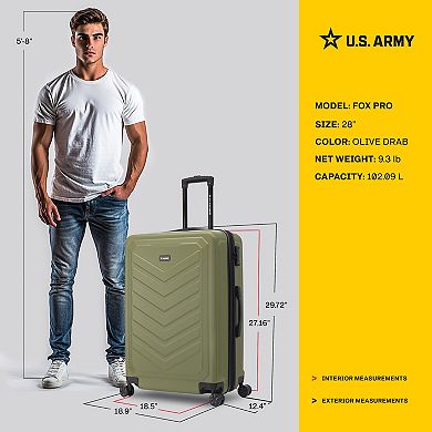US Army FOX PRO Expandable Hardside Spinner Luggage