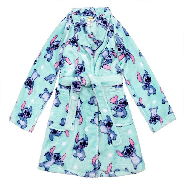 Stitch Disney Dressing Gown Kids Women's Lilo Stitch Fleece Hooded Dressing  Gown Blue Stitch
