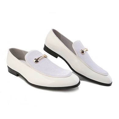Gino Vitale Velvet & Patent Leather Slip On Dress Loafer