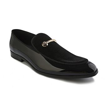 Gino Vitale Velvet & Patent Leather Slip On Dress Loafer