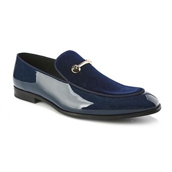 Gino Vitale Velvet & Patent Leather Slip On Dress Loafer