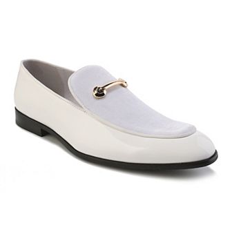 Gino Vitale Velvet & Patent Leather Slip On Dress Loafer