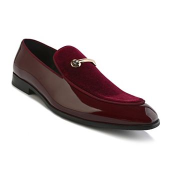 Gino Vitale Velvet & Patent Leather Slip On Dress Loafer