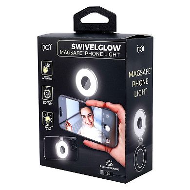 iJoy Swivel Glow Magnetic Ring Light - Rechargeable USB-C Phone Light