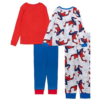 Boys 6-12 Marvel Spider-Man "Spidey Shadow" 4-Piece Pajama Top & Pajama Bottoms Set